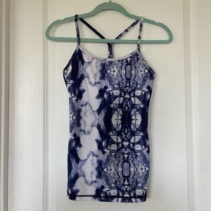 Lululemon Power Y Tank - Ink Blot White Deep Indigo